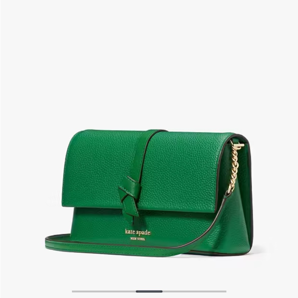 NWT KATE SPADE NEW YORK Emerald Green Knott Crossbody Bag - Picture 2 of 7